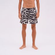 Picture of DIRTY LAUNDRY MEN'S ABSTRACT ANIMAL SWIM TRUNK IN BLACK AND WHITE 1