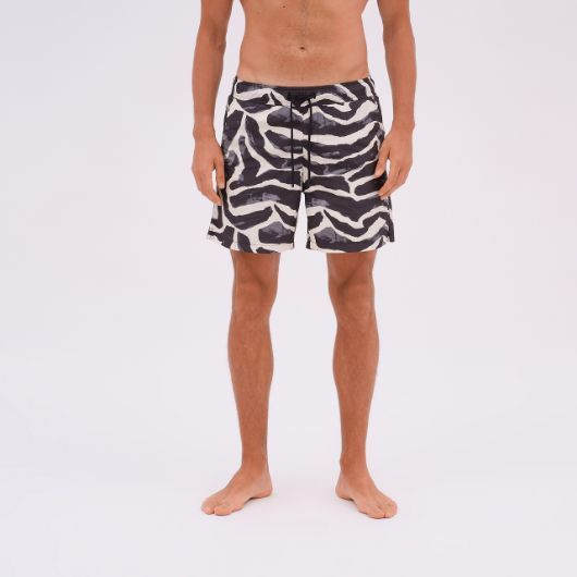 Picture of DIRTY LAUNDRY MEN'S ABSTRACT ANIMAL SWIM TRUNK IN BLACK AND WHITE