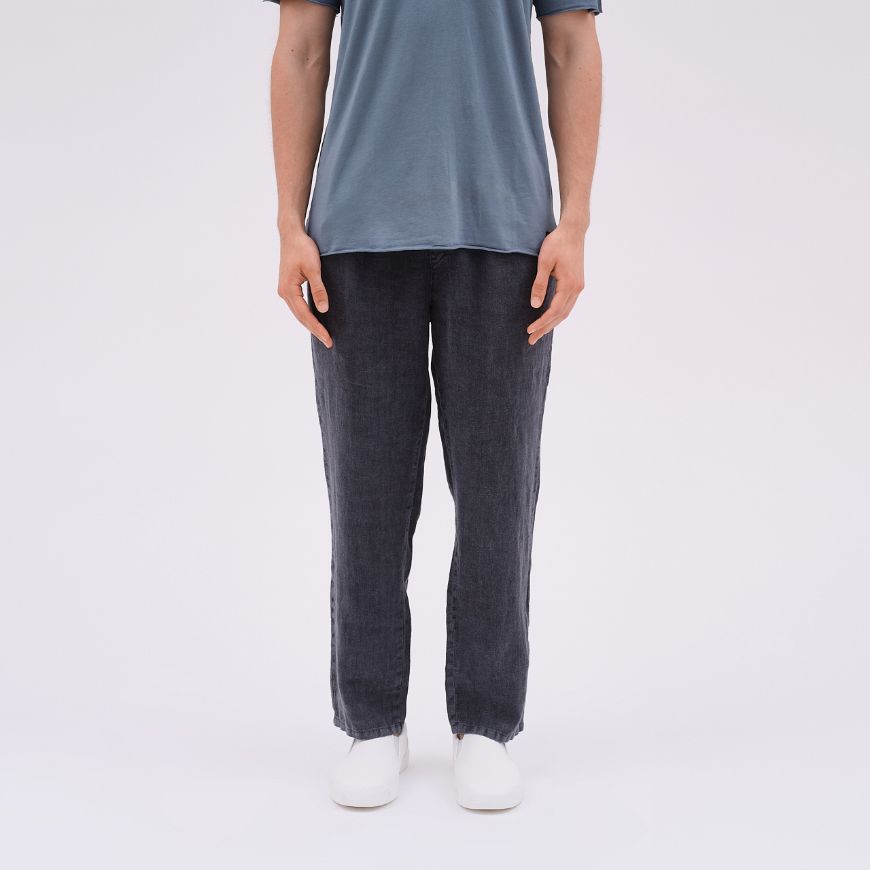 Picture of DIRTY LAUNDRY MEN'S LINEN PANTS IN VINTAGE BLACK