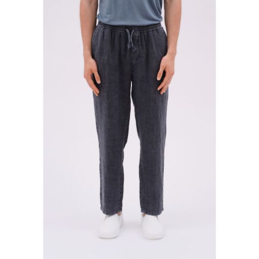 Picture of DIRTY LAUNDRY MEN'S LINEN PANTS IN VINTAGE BLACK