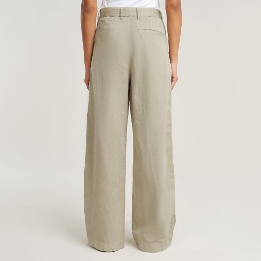 Picture of G-STAR WOMEN'S FLUID WIDE LEG PANTS IN BEIGE/KHAKI 2