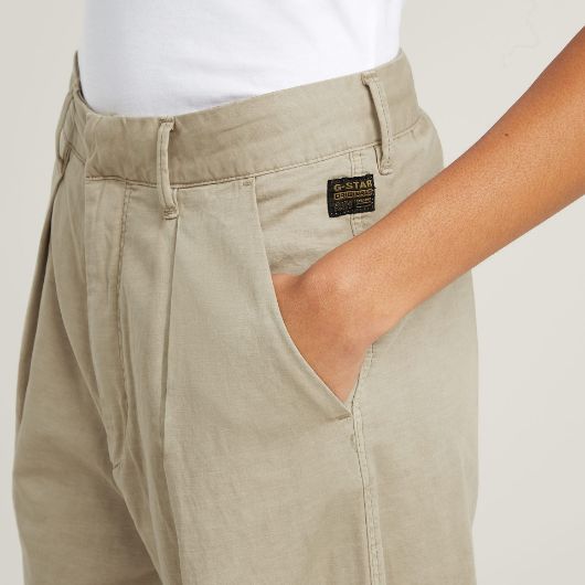 Picture of G-STAR WOMEN'S FLUID WIDE LEG PANTS IN BEIGE/KHAKI 3