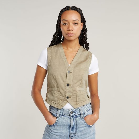 Picture of G-STAR WOMEN'S SUMMER VEST IN BEIGE/KHAKI 1