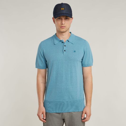 Picture of G-STAR MEN'S KNITTED POLO IN BLUE