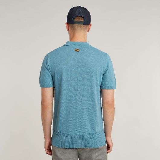 Picture of G-STAR MEN'S KNITTED POLO IN BLUE