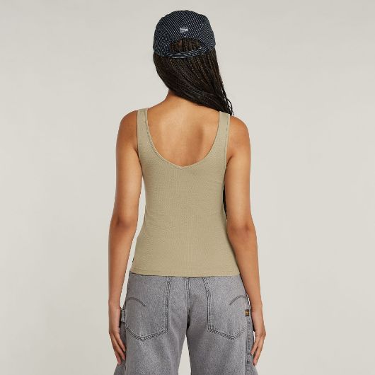 Снимка на G-STAR ДАМСКИ ТОП ASYMMETRICAL ZIP SLIM TANK TOP В КАФЯВО