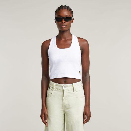 Снимка на G-STAR ДАМСКИ ТОП BACK SNAP SLIM CROPPED В БЯЛО