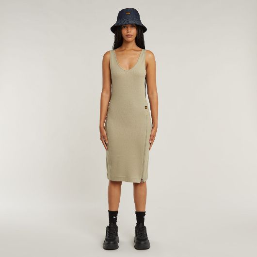 Снимка на G-STAR ДАМСКА РОКЛЯ ASYMMETRIC ZIP DRESS В БЕЖОВО/КАКИ