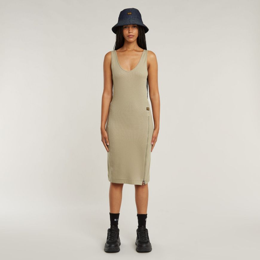 Снимка на G-STAR ДАМСКА РОКЛЯ ASYMMETRIC ZIP DRESS В БЕЖОВО/КАКИ