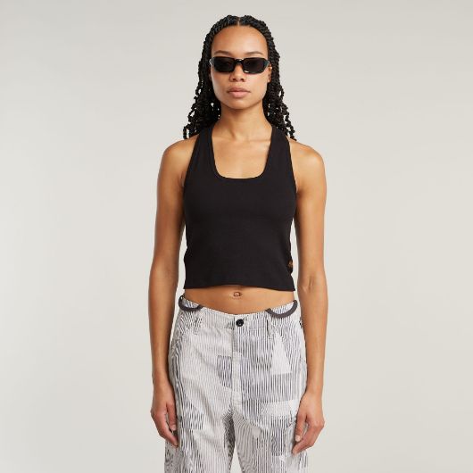 Снимка на G-STAR ДАМСКИ ТОП BACK SNAP SLIM CROPPED В ЧЕРНО