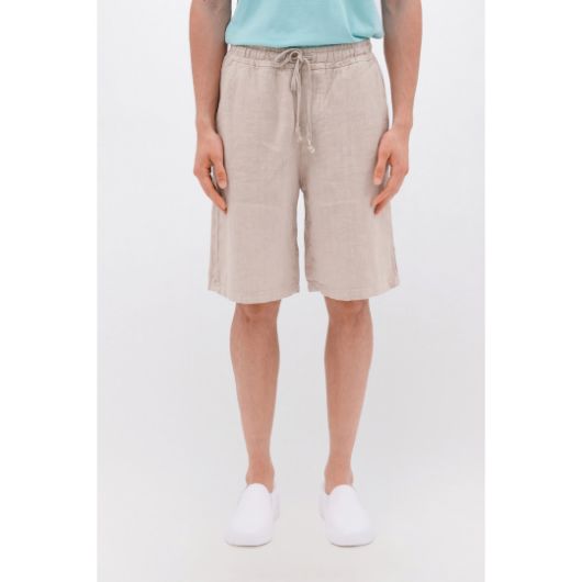 Picture of DIRTY LAUNDRY MEN'S LINEN BERMUDA IN SAND