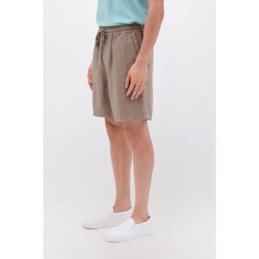 Picture of DIRTY LAUNDRY MEN'S REGULAR LINEN BERMUDA IN TAUPE