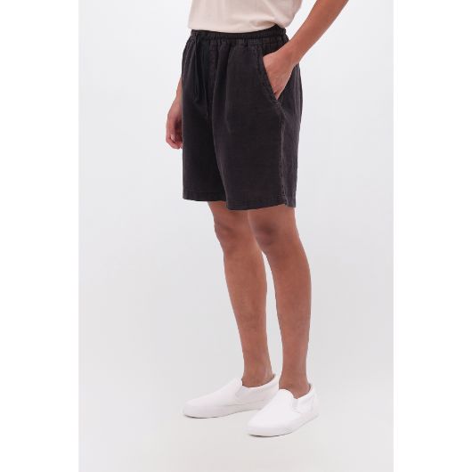 Picture of DIRTY LAUNDRY MEN'S REGULAR LINEN BERMUDA IN VINTAGE BLACK