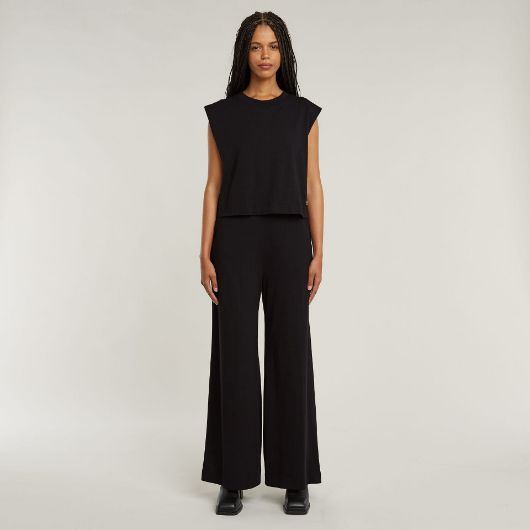 Picture of G-STAR WOMEN'S DOUBLE LAYER WIDE LEG JUMPSUIT IN BLACK