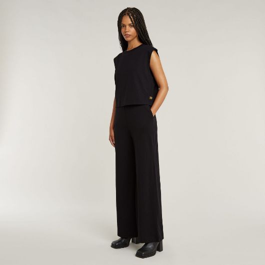 Picture of G-STAR WOMEN'S DOUBLE LAYER WIDE LEG JUMPSUIT IN BLACK