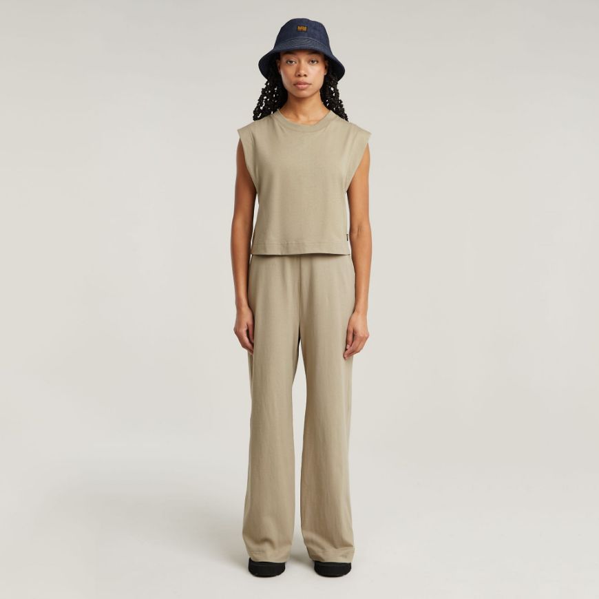 Picture of G-STAR WOMEN'S DOUBLE LAYER WIDE LEG JUMPSUIT IN BROWN