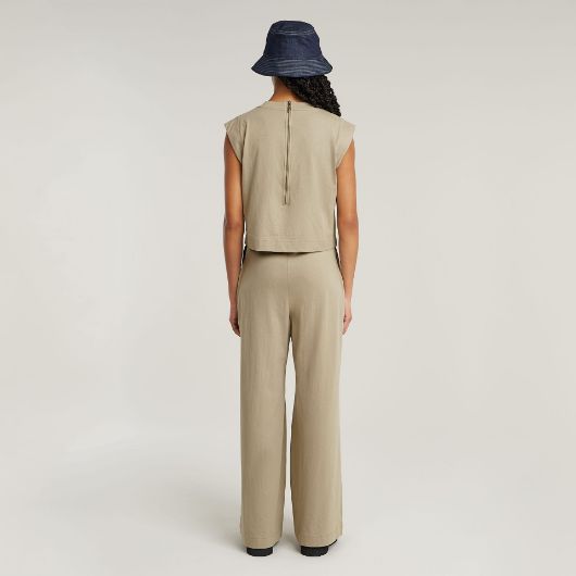 Picture of G-STAR WOMEN'S DOUBLE LAYER WIDE LEG JUMPSUIT IN BROWN