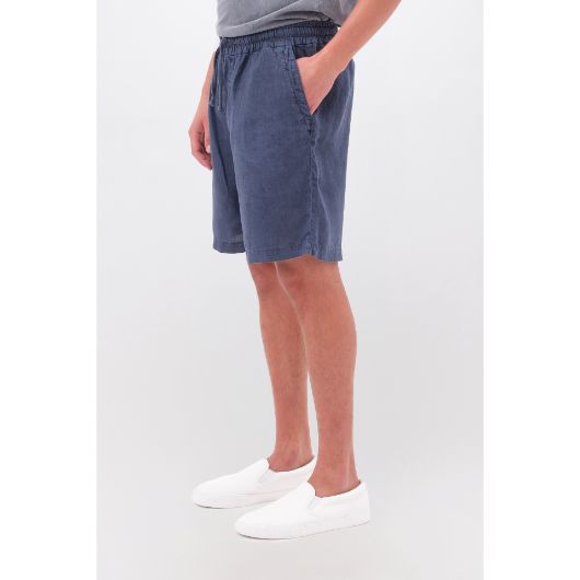 Picture of DIRTY LAUNDRY MEN'S REGULAR LINEN BERMUDA IN VINTAGE BLUE