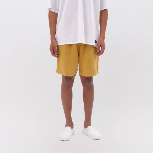 Picture of DIRTY LAUNDRY MEN'S REGULAR LINEN BERMUDA IN CURRY