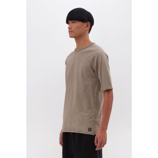 Picture of DIRTY LAUNDRY MEN'S THE RAGLAN SLUB T-SHIRT IN TAUPE