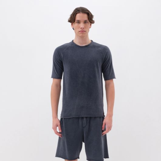 Picture of DIRTY LAUNDRY MEN'S THE RAGLAN SLUB T-SHIRT IN VINTAGE BLUE