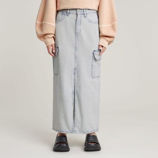 Picture of G-STAR WOMEN'S VIKTORIA LONG CARGO SKIRT IN BLUE