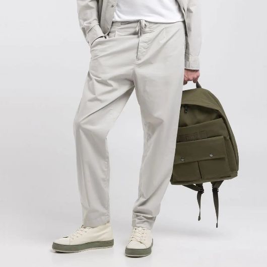 Picture of REPLAY MEN'S TAPERED-FIT TWILL TROUSERS IN CLAY 1