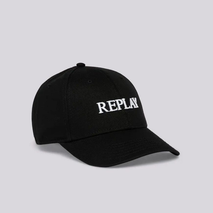 Picture of REPLAY UNISEX CAP WITH BILL IN COTTON IN BLACK