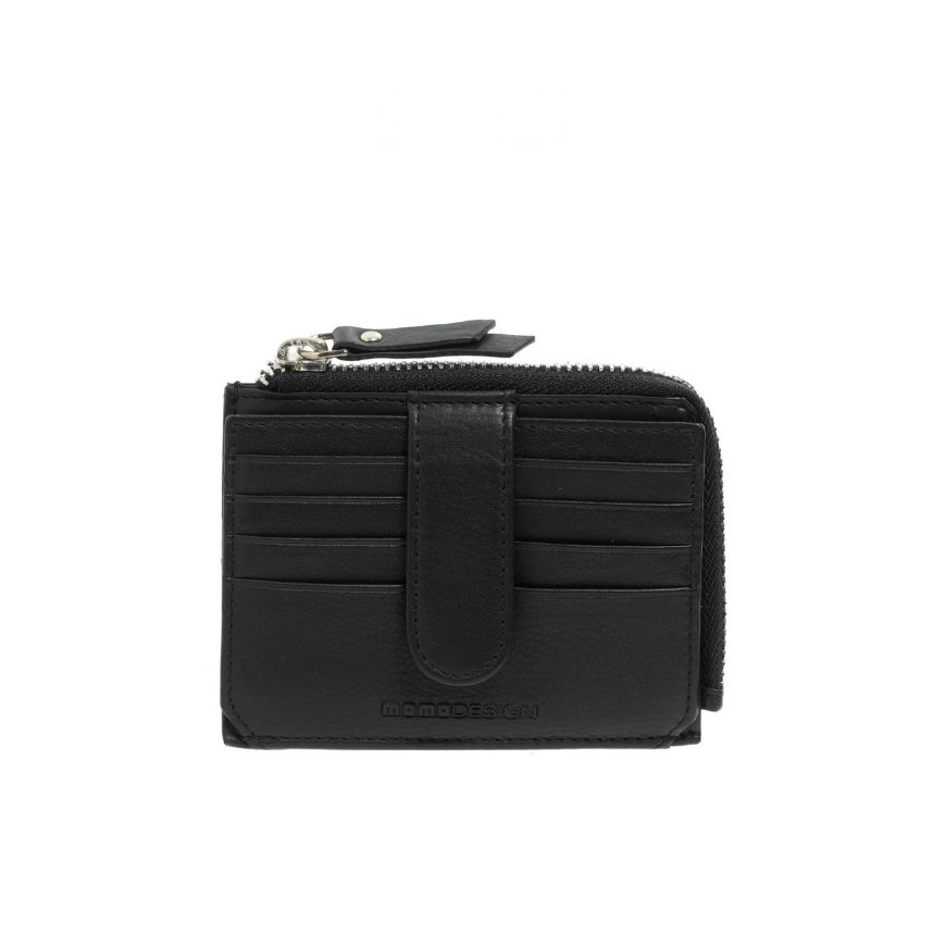 Picture of MOMODESIGN NAPPA CARD HOLDER WITH EMBOSSED LOGO IN BLACK