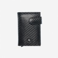 Снимка на MOMODESIGN КОЖЕН ПОРТФЕЙЛ С КАРБОНОВО ПОКРИТИЕ В ЧЕРНО 1