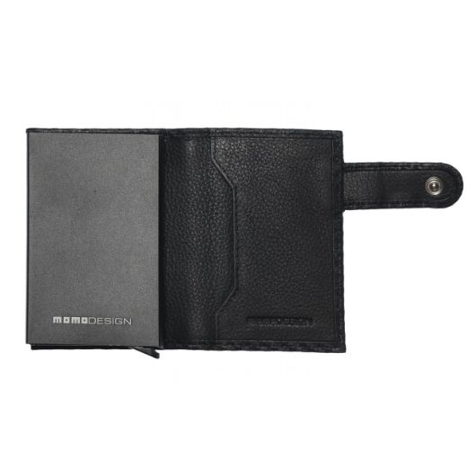 Снимка на MOMODESIGN КОЖЕН ПОРТФЕЙЛ С КАРБОНОВО ПОКРИТИЕ В ЧЕРНО 2