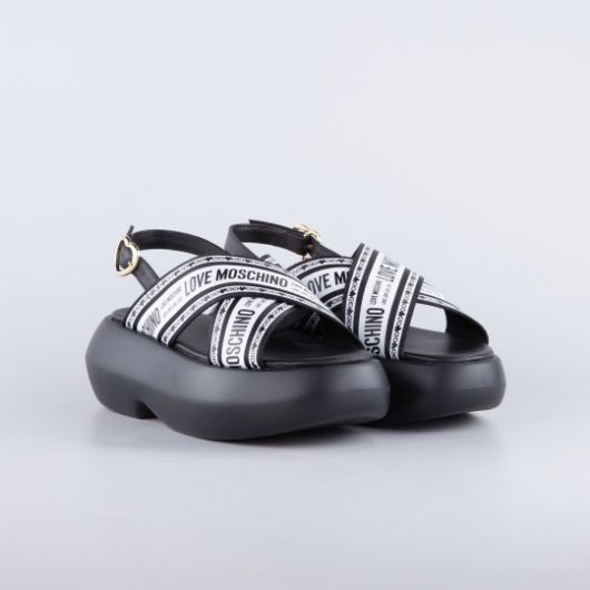 Picture of LOVE MOSCHINO WOMEN'S FLOATING LOVE SANDALS IN BLACK 2
