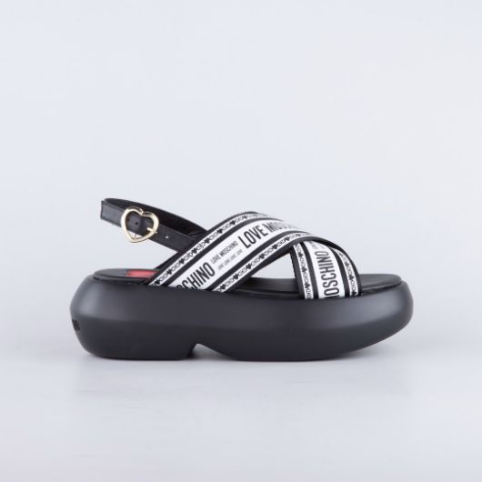 Picture of LOVE MOSCHINO WOMEN'S FLOATING LOVE SANDALS IN BLACK 1