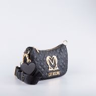 Picture of LOVE MOSCHINO WOMEN'S ALLURE QUILTED LEATHER HOBO BAG IN BLACK 1