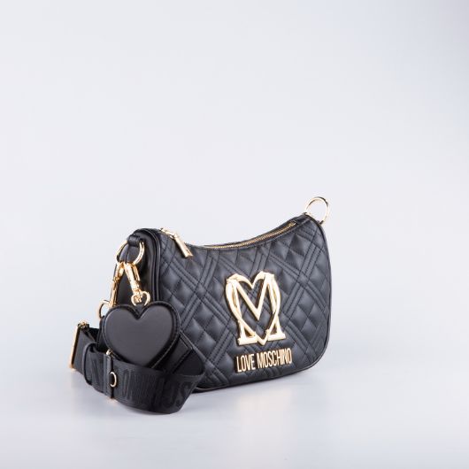 Picture of LOVE MOSCHINO WOMEN'S ALLURE QUILTED LEATHER HOBO BAG IN BLACK