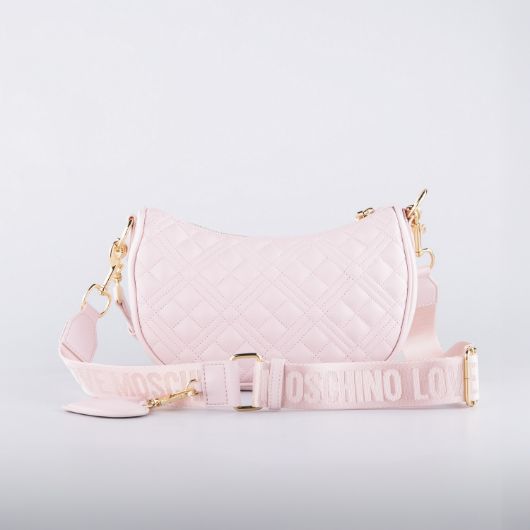 Picture of LOVE MOSCHINO WOMEN'S ALLURE QUILTED LEATHER HOBO BAG IN POWDER