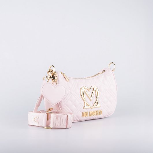 Picture of LOVE MOSCHINO WOMEN'S ALLURE QUILTED LEATHER HOBO BAG IN POWDER