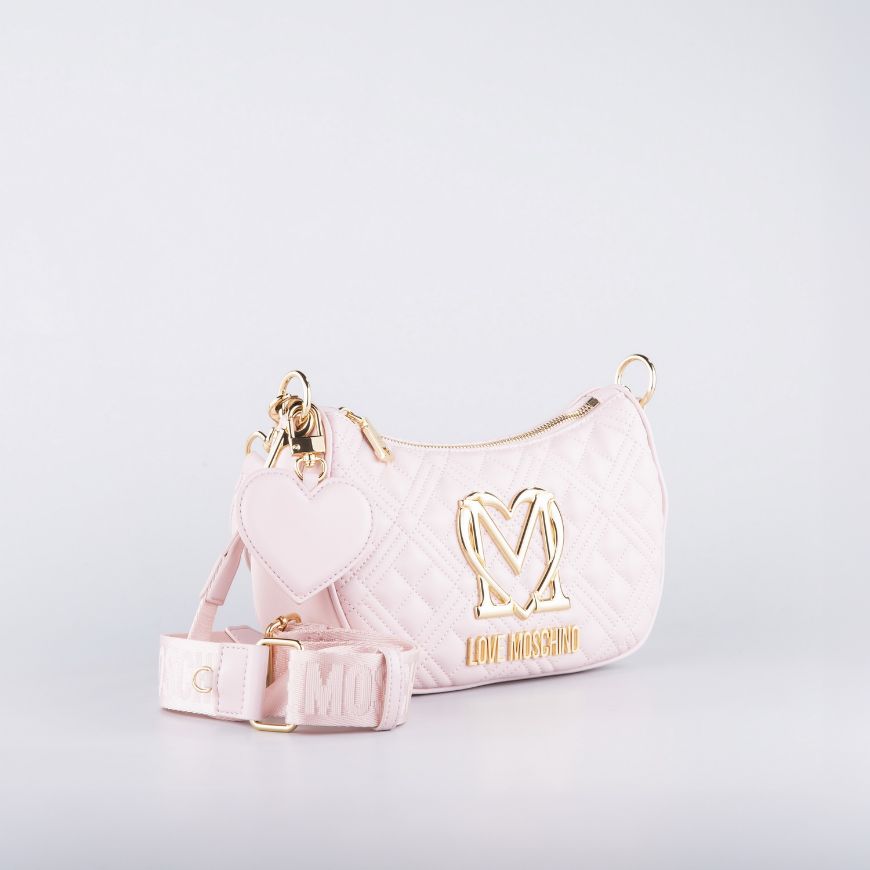 Picture of LOVE MOSCHINO WOMEN'S ALLURE QUILTED LEATHER HOBO BAG IN POWDER