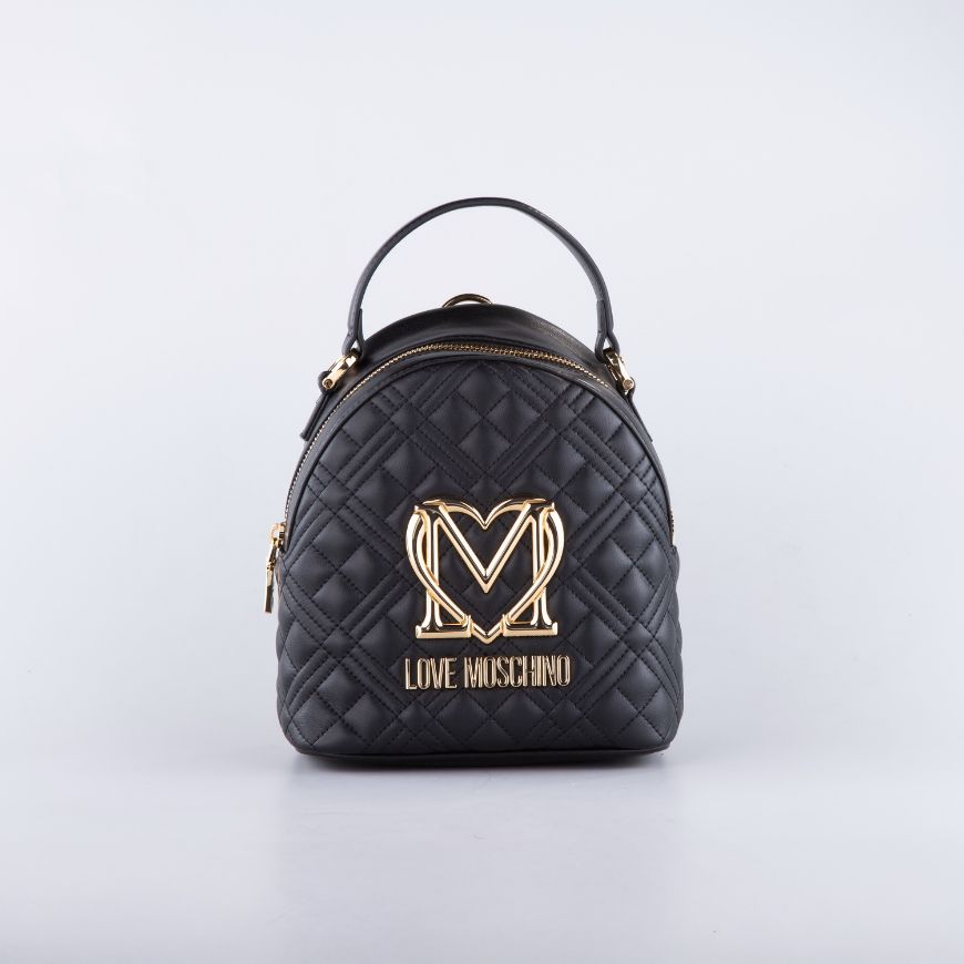Снимка на LOVE MOSCHINO ALLURE ДАМСКА КАПИТОНИРАНА РАНИЦА ОТ КОЖА В ЧЕРНО