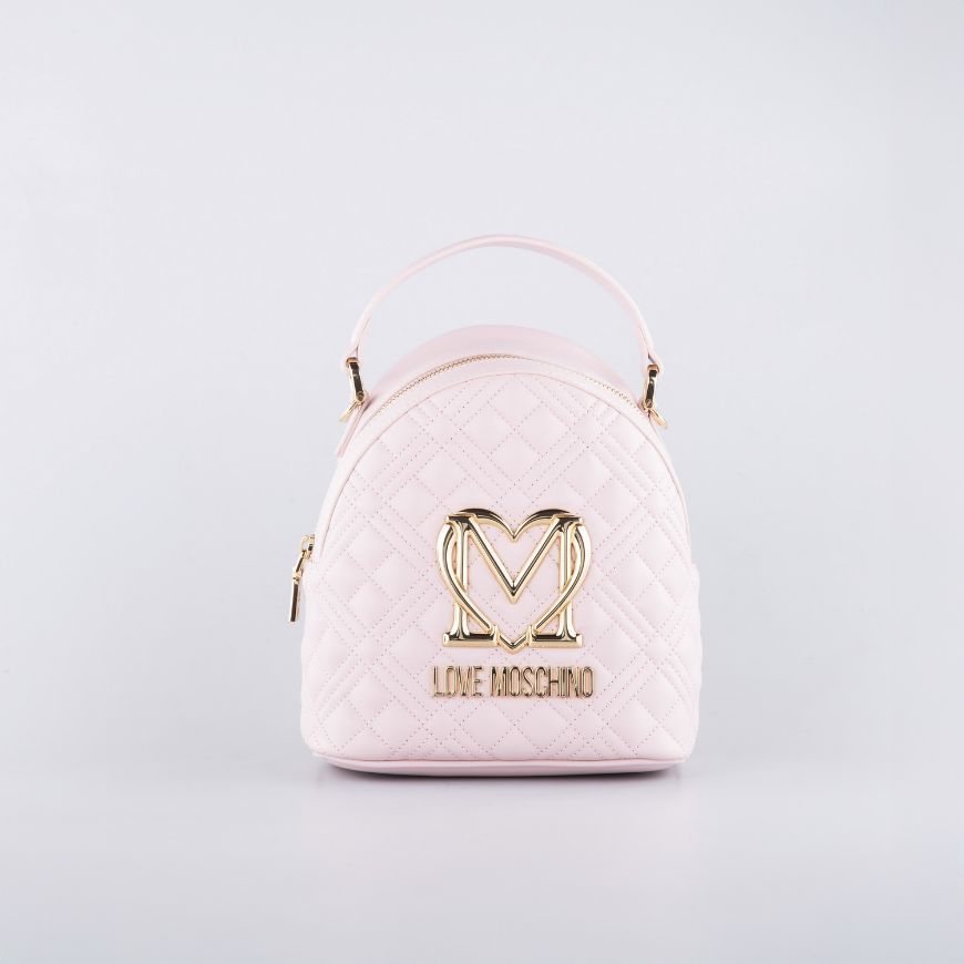 Picture of LOVE MOSCHINO WOMEN'S ALLURE QUILTED LEATHER BACKPACK IN POWDER