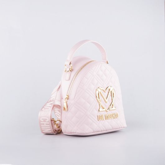 Picture of LOVE MOSCHINO WOMEN'S ALLURE QUILTED LEATHER BACKPACK IN POWDER 2