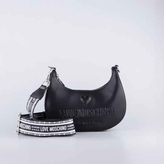 Снимка на LOVE MOSCHINO EMBER ДАМСКА ХОБО ЧАНТА С ЩАМПОВАНО ЛОГО В ЧЕРНО