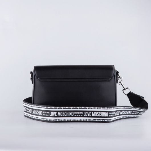 Picture of LOVE MOSCHINO WOMEN'S EMBER CROSSBODY BAG WITH EMBOSSED LOGO IN BLACK 2