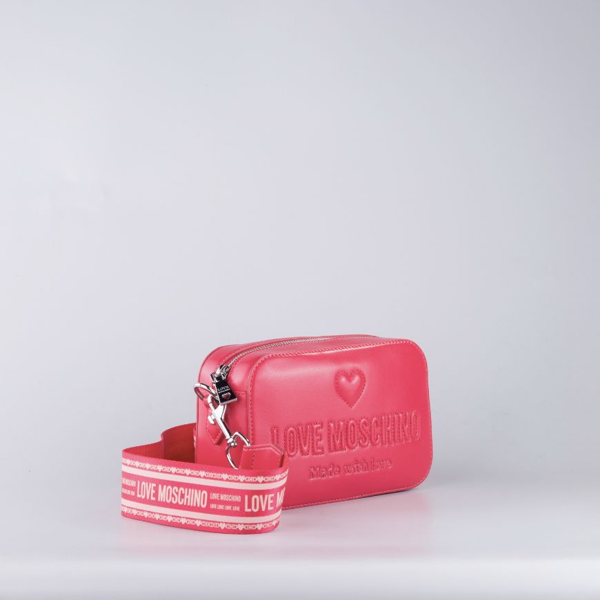 Picture of LOVE MOSCHINO WOMEN'S EMBER CROSSBODY BAG WITH EMBOSSED LOGO IN BLOSSOM