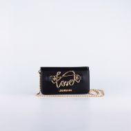 Picture of LOVE MOSCHINO WOMEN'S SCRIPT CHAIN WALLET IN BLACK 1