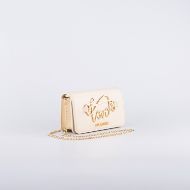 Picture of LOVE MOSCHINO WOMEN'S SCRIPT CHAIN WALLET IN BEIGE 1