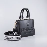 Picture of LOVE MOSCHINO WOMEN'S EMBER MINI HANDBAG WITH EMBOSSED LOGO IN BLACK 3