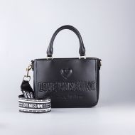 Picture of LOVE MOSCHINO WOMEN'S EMBER MINI HANDBAG WITH EMBOSSED LOGO IN BLACK 2