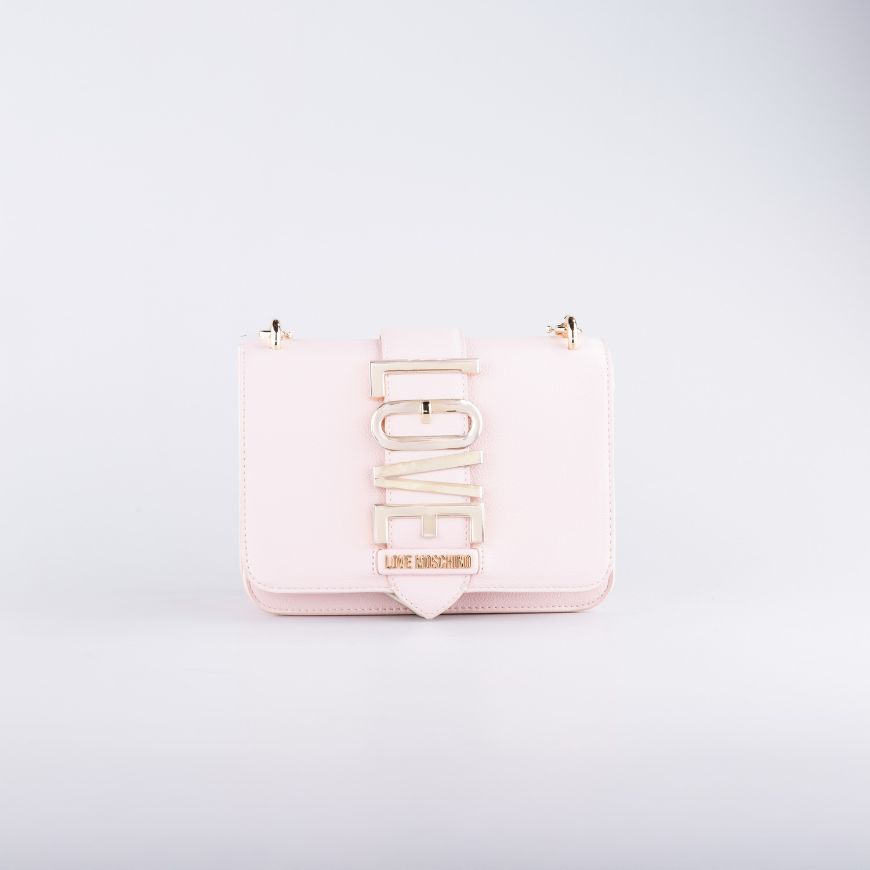 Picture of LOVE MOSCHINO WOMEN'S LOVEBUG SHOULDER BAG WITH CHAIN IN POWDER