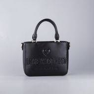 Picture of LOVE MOSCHINO WOMEN'S EMBER MINI HANDBAG WITH EMBOSSED LOGO IN BLACK 1